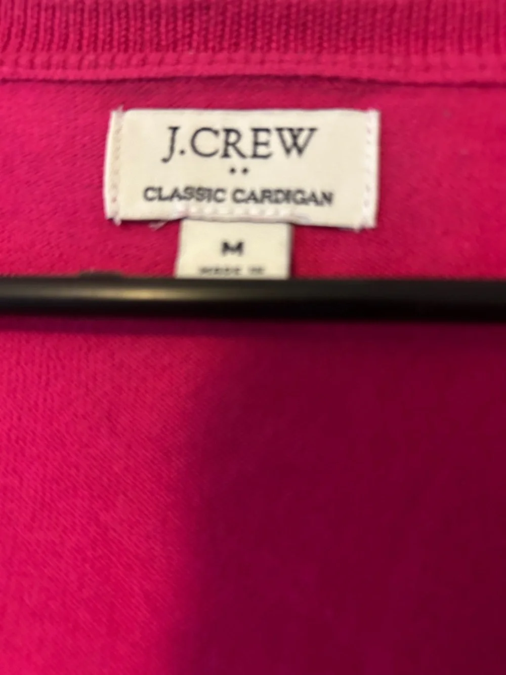 J. Crew Fuchsia Shell and  Button Cardigan Set, Size Medium